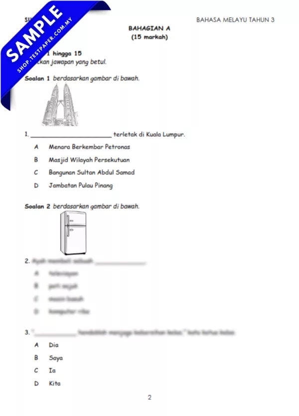 Dapatkan Soalan Pertengahan Tahun BM Tahun 3 2025/2026 Dalam PDF dan Word