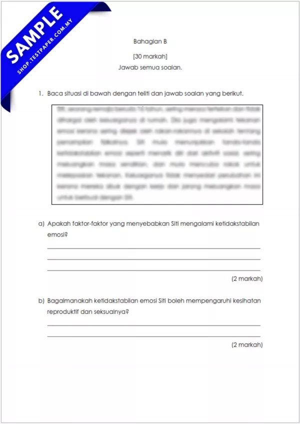 Dokumen Ujian Tingkatan 4 PJK Pertengahan Tahun 2025/2026 Dengan 2 Format