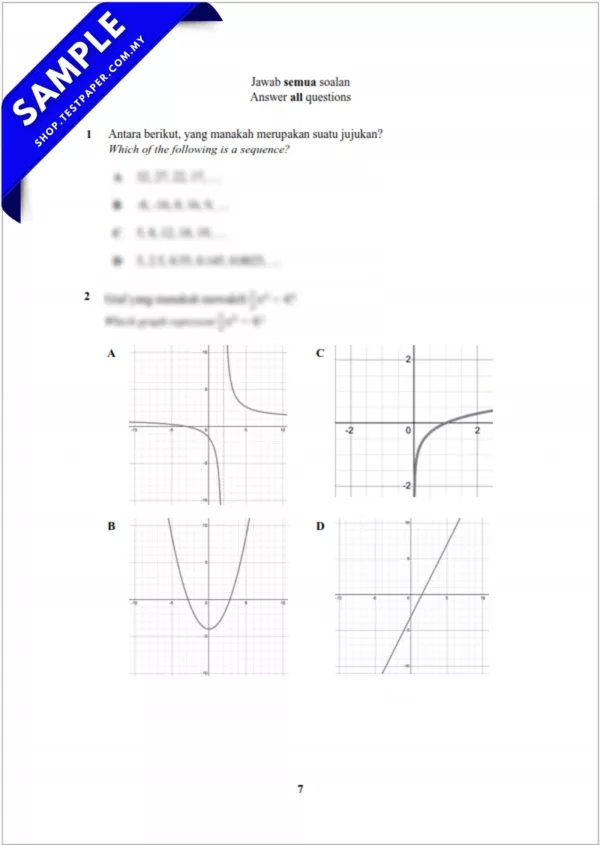 Kertas Ujian Matematik Tingkatan 5 Pertengahan Tahun 2025/2026 Terdapat Bahan JSU