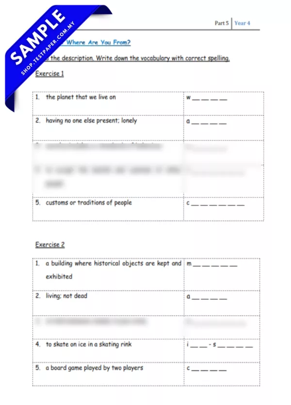 UASA English Part 5 Year 4
