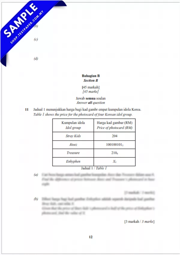 Rujukan Ujian Pertengahan Tahun Matematik Tingkatan 4 2025/2026 Dalam Format JSU-Word-PDF