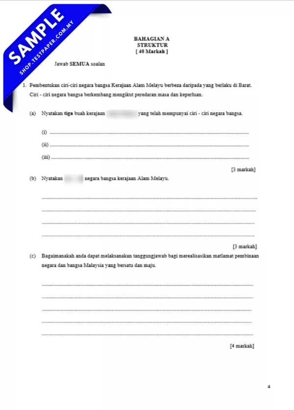 Modul Ujian Tingkatan 4 Sejarah Pertengahan Tahun 2025/2025 Format PPT Serta JSU