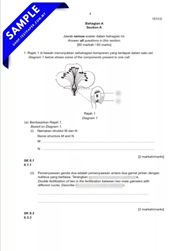 Bahan Ujian Biologi Tingkatan 5 Pertengahan Tahun 2025/2026 Dalam Format JSU,PDF dan Word