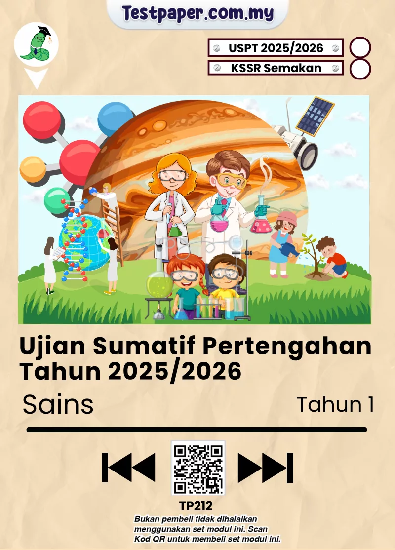 Sumber Ujian Sains Tahun 1 Pertengahan Tahun 2025/2026 Terdapat Format PDF dan Word Serta JSU