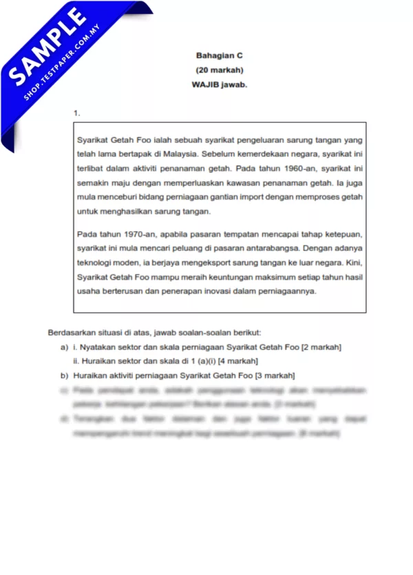 Akses Ujian Pertengahan Tahun Perniagaan Tingkatan 4 2025-2026 Terdapat Pilihan JSU dan 2 Format Lain