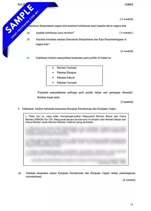 Koleksi Soalan Sejarah Tingkatan 5 Pertengahan Tahun 2025-2026 Dengan Adanya JSU, Word dan PDF