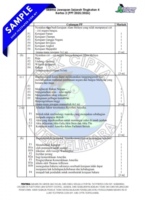 Modul Ujian Tingkatan 4 Sejarah Pertengahan Tahun 2025/2025 Format PPT Serta JSU