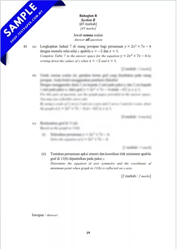 Kertas Ujian Matematik Tingkatan 5 Pertengahan Tahun 2025/2026 Terdapat Bahan JSU