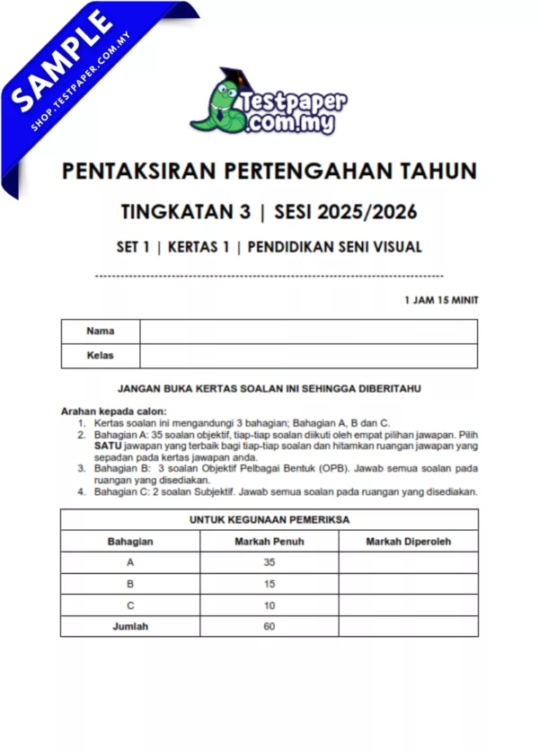 Download Ujian Tingkatan 3 PSV Pertengahan Tahun 2025/2026 Dalam Format PDF-Word-JSU