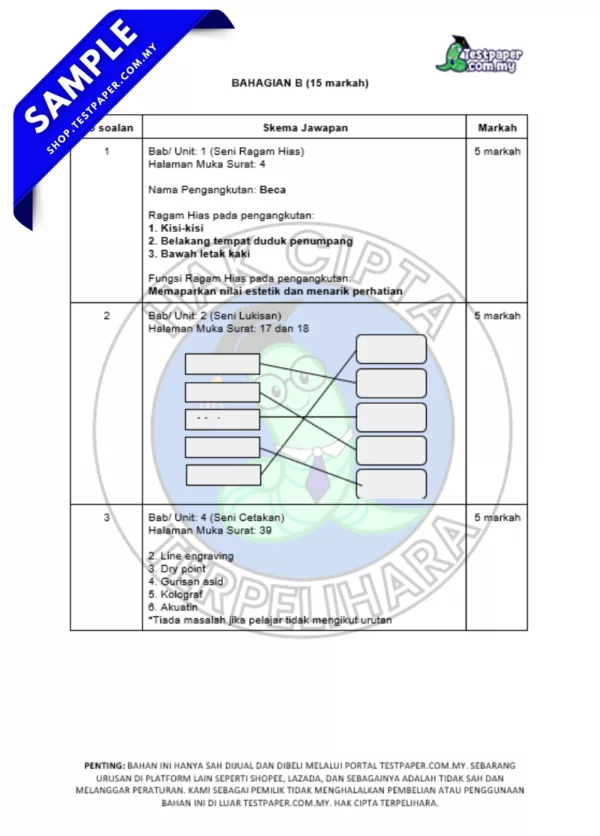 Bahan Ujian Pertengahan Tahun PSV Tingkatan 2 2025/2026 Dalam Susunan JSU, Word dan PDF