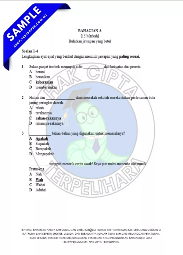 Modul Ujian BM Tingkatan 2 UPSA 2025/2026 Dengan JSU Disediakan
