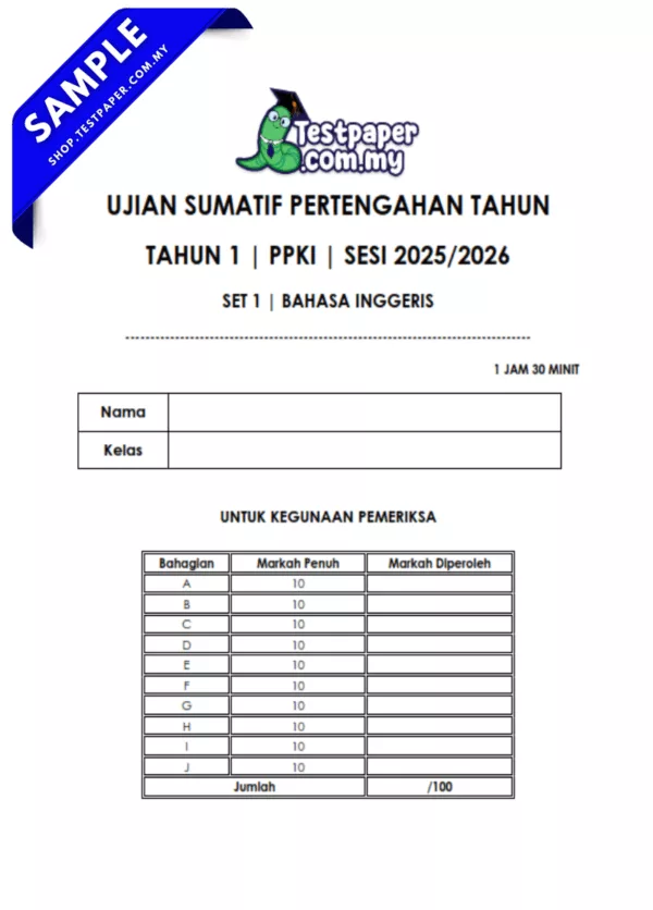 Kertas Ujian Pertengahan Tahun BI Tahun 2025 PPKI Dengan Pilihan PDF dan Word