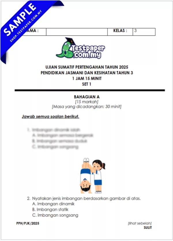 Modul Ujian PJPK Tahun 3 Pertengahan Tahun 2025-2026 USPT yang Ada JSU