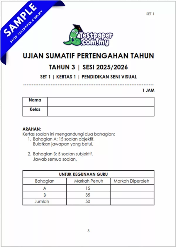 Bahan Ujian PSV Tahun 3 Pertengahan Tahun 2025-2026 Dengan Dokumen JSU - Image 3