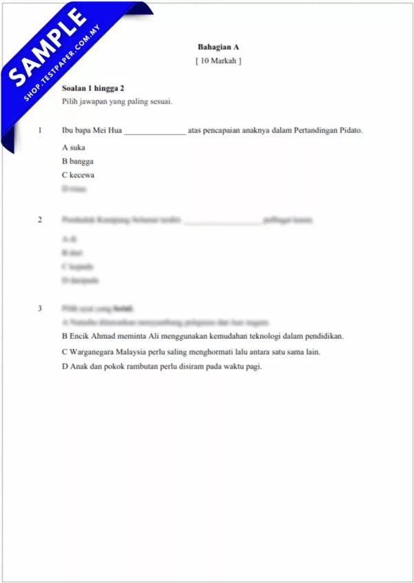 Modul Soalan UPSA BM SJKC Tahun 6 2025-2026 yang Ada Dalam PDF