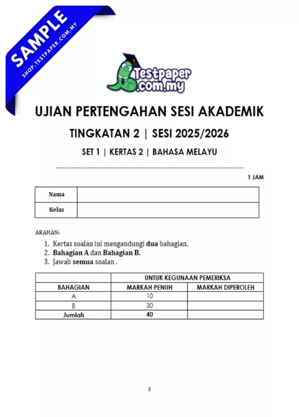 Himpunan Ujian Pertengahan Tahun Tingkatan 2 2025-2026 Dengan Dokumen JSU Terkini