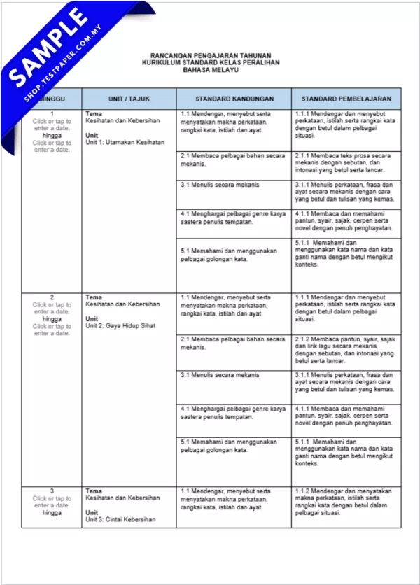 Download RPH Peralihan BM KSKP Serta RPT Lengkap Setahun Boleh Edit