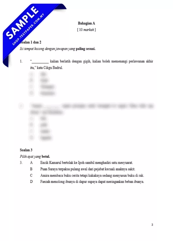 Modul Ujian BM UPSA Tahun 5 2025-2026 Gabungan Word dan PDF Serta JSU