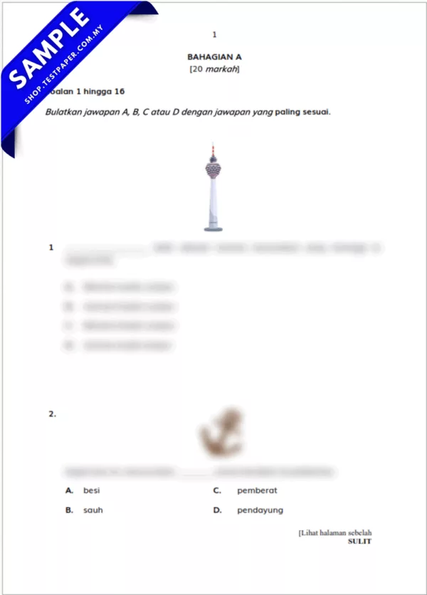 Bahan Soalan PBD BM Tahun 2 Pertengahan Tahun 2025-2026 Dengan PDF dan Word
