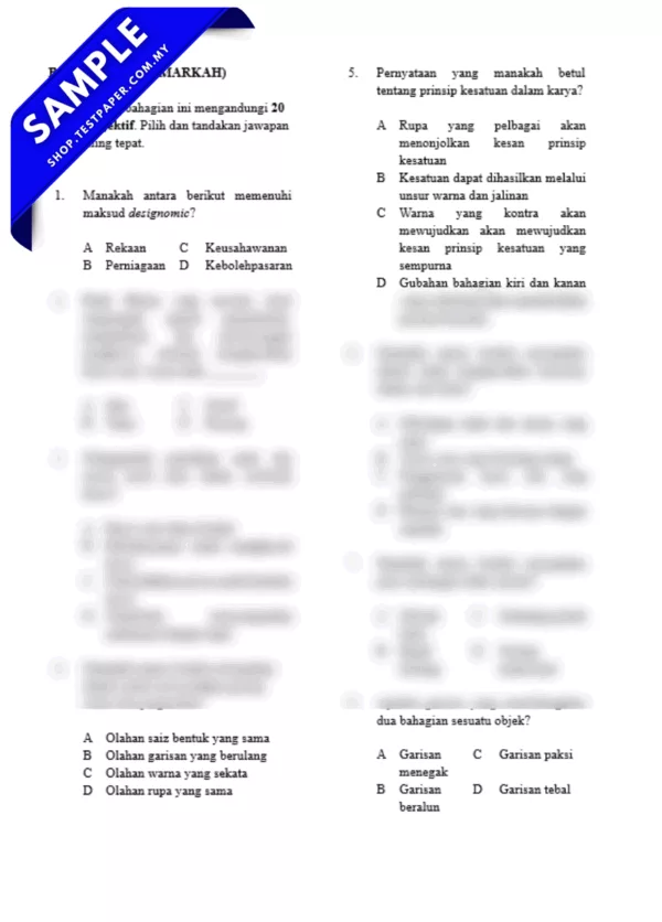Kertas Soalan Akhir Tahun PSV Tingkatan 1 2025 Mengikut Format Word