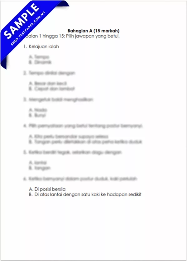 Soalan Pertengahan Tahun Muzik Tahun 2 2025-2026 Ada Word dan PDF