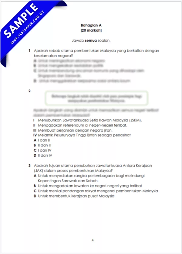 Dapatkan Ujian UPSA Sejarah Tahun 6 2025-2026 Bagi Pertengahan Tahun JSU Terkini