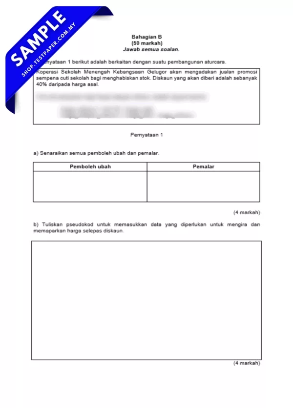 Soalan UPSA Sains Komputer Tingkatan 5 2025-2026 Dalam JSU-PDF dan Word