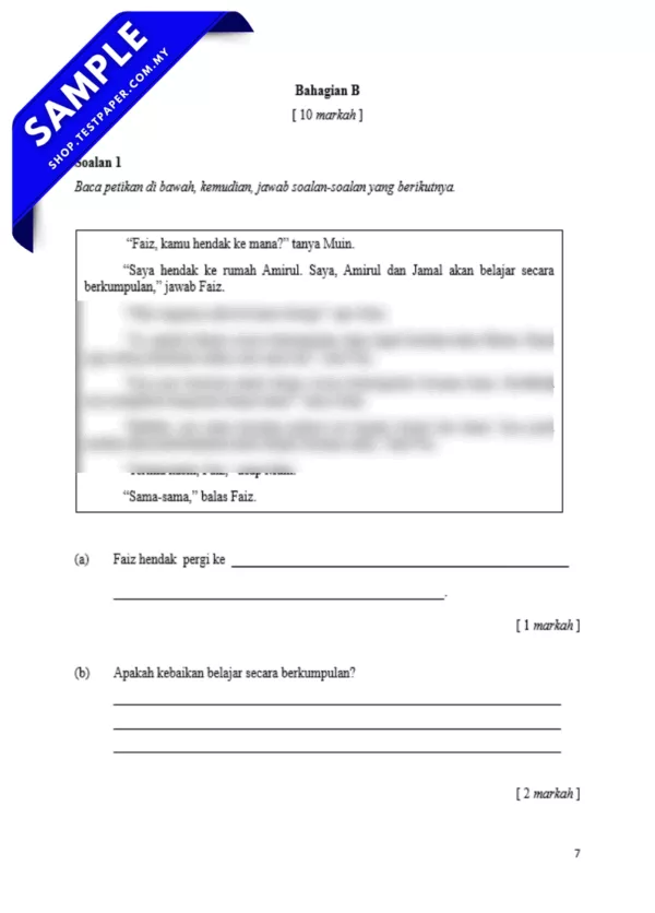 Sumber Ujian BM UPSA Tahun 4 2025-2026 Dalam Word dan PDF Ada JSU Disediakan