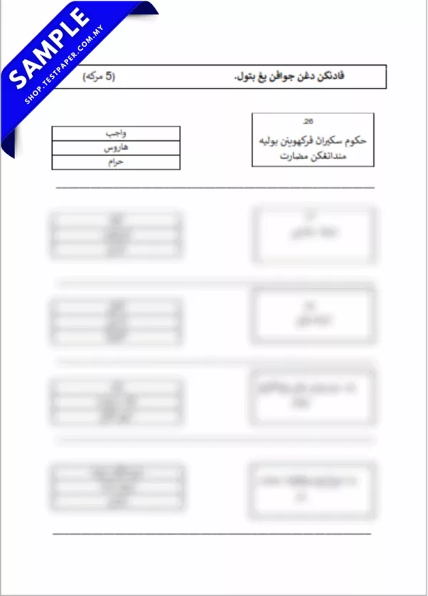 Rujukan Soalan Tahun 4 Munakahat SRA Johor Penggal 1 2025 Ada Word Serta PDF
