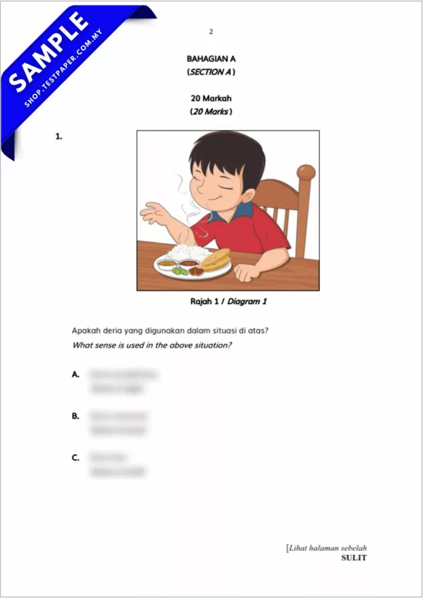 Ujian Terkini Pertengahan Tahun Sains Tahun 1 2025-2026 PDF+Word