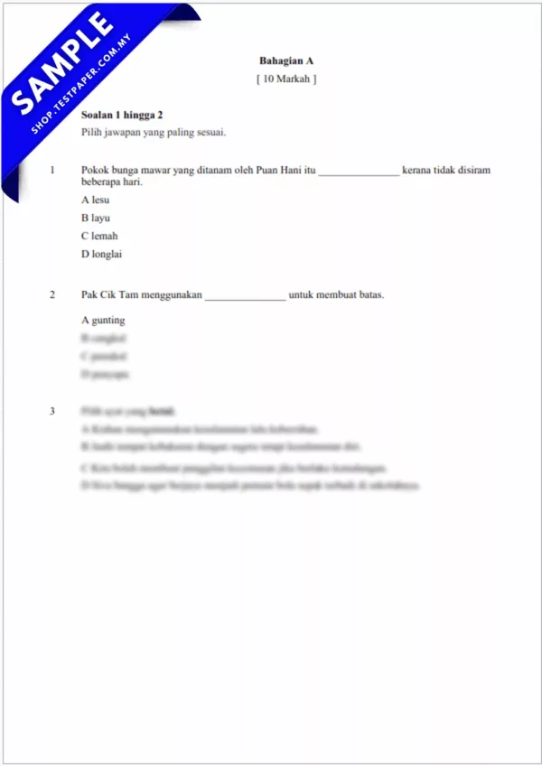 Soalan UPSA BM Tahun 5 SJKC 2025-2026 Dalam Bentuk PDF Pertengahan Tahun