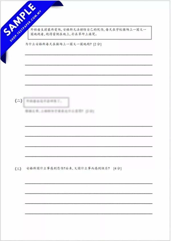 Download Ujian Bahasa Cina UPSA Tahun 5 2025-2026 PDF