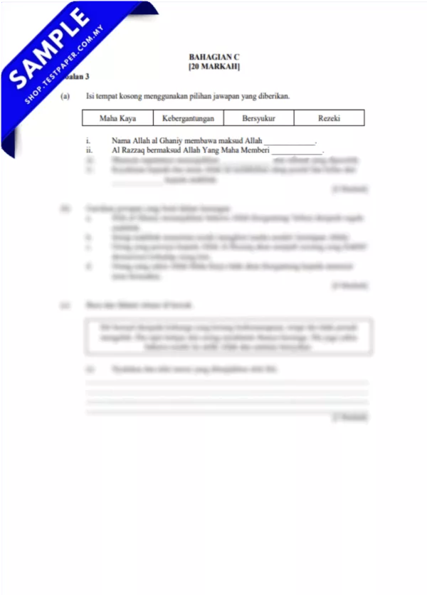Modul Ujian UPSA Pendidikan Islam Tingkatan 3 2025-2026 yang Disediakan Dalam Word-PDF dan JSU