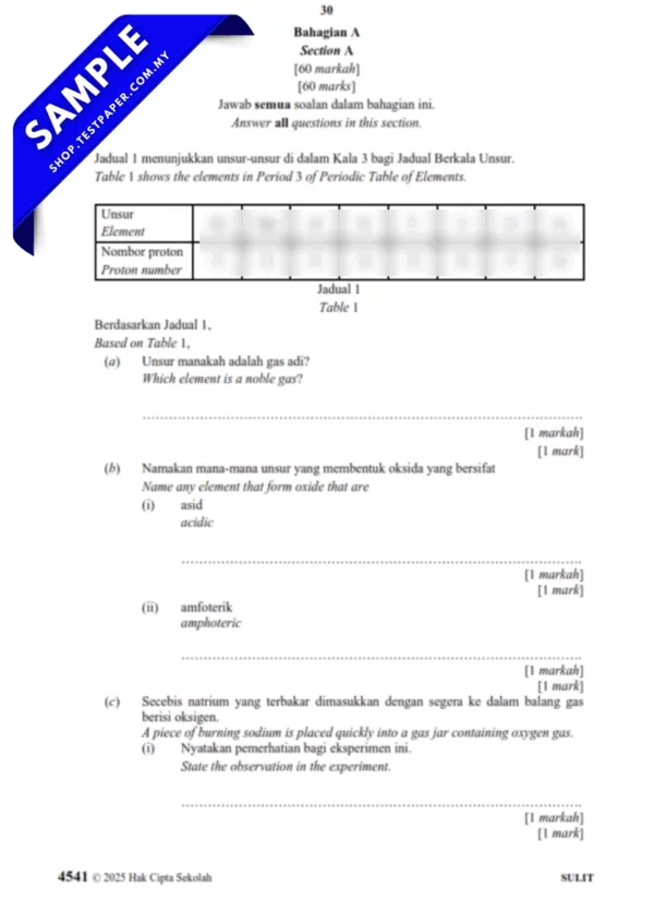 Modul 4 Set Soalan Kimia Tingkatan 5 2025-2026 Pertengahan Tahun yang Terbaik