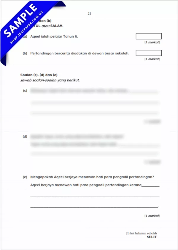 Rujukan Ujian PBD BM Tahun 3 Pertengahan Tahun 2025-2026 USPT Gabungan Word dan PDF