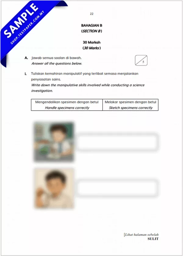 Koleksi Ujian Sains Tahun 3 Pertengahan Tahun 2025-2026 Gabungan PDF dan Word
