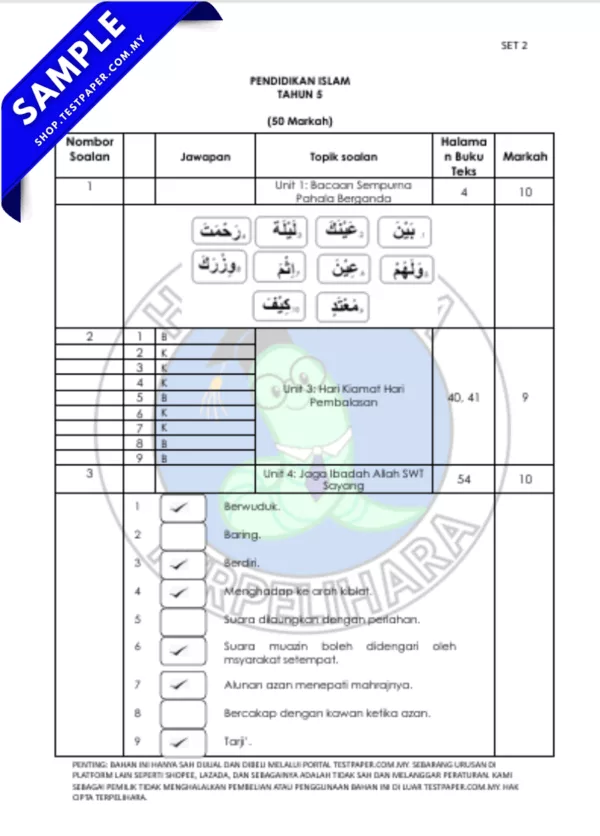 Modul Soalan Pendidikan Islam Tahun 5 PPKI Pertengahan Tahun 2025-2026 Ada PDF dan Word
