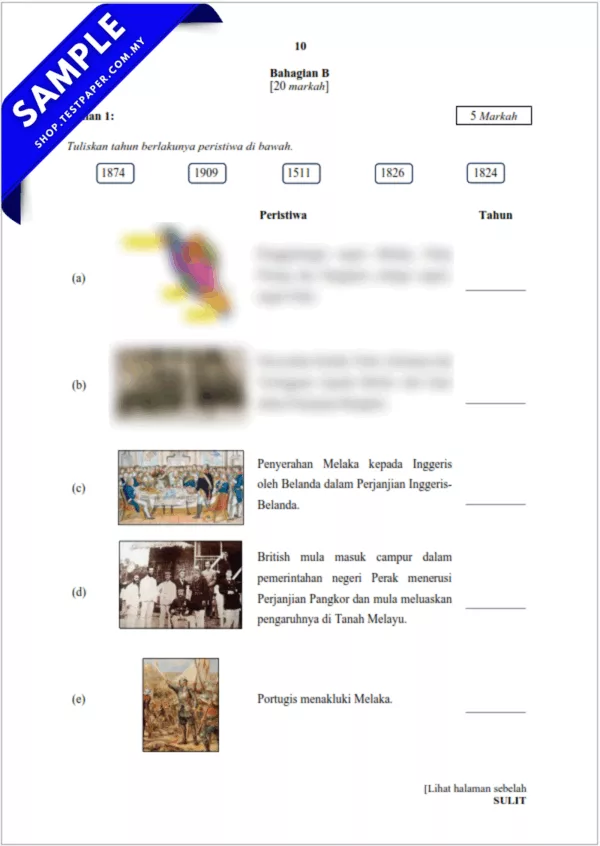 Rujukan Soalan Sejarah Tahun 5 UPSA 2025-2026 Dengan PDF