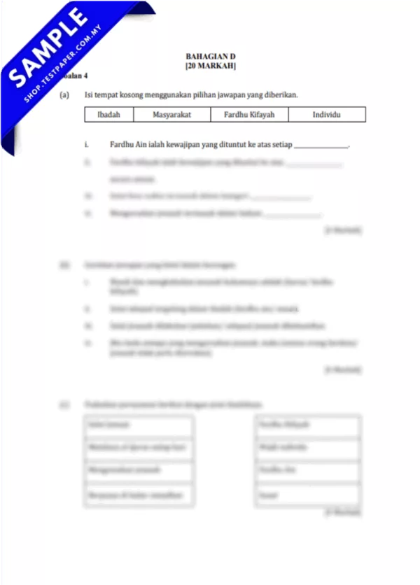 Modul Ujian UPSA Pendidikan Islam Tingkatan 3 2025-2026 yang Disediakan Dalam Word-PDF dan JSU