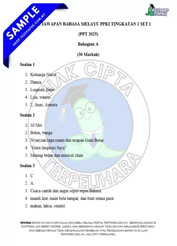 Modul Ujian BMK Tingkatan 1 PPKI 2025-2026 Pertengahan Tahun Dalam PDF dan Word