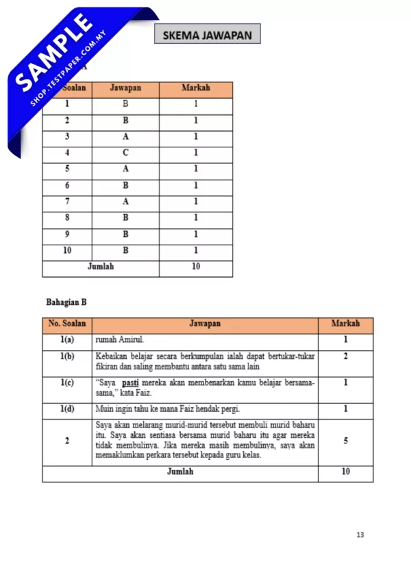 Sumber Ujian BM UPSA Tahun 4 2025-2026 Dalam Word dan PDF Ada JSU Disediakan