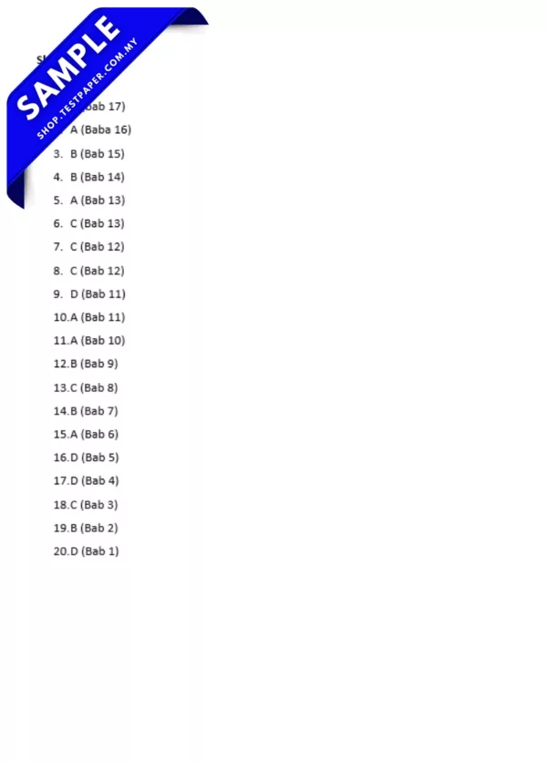 Kertas Soalan Akhir Tahun PSV Tingkatan 1 2025 Mengikut Format Word