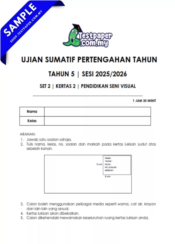 Koleksi Ujian PSV Tahun 5 Pertengahan Tahun 2025-2026 USPT Ada JSU Berserta Word