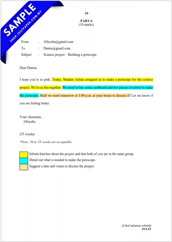 Download Ujian Bahasa Inggeris UPSA Tahun 6 2025-2026 Dalam Bentuk Word