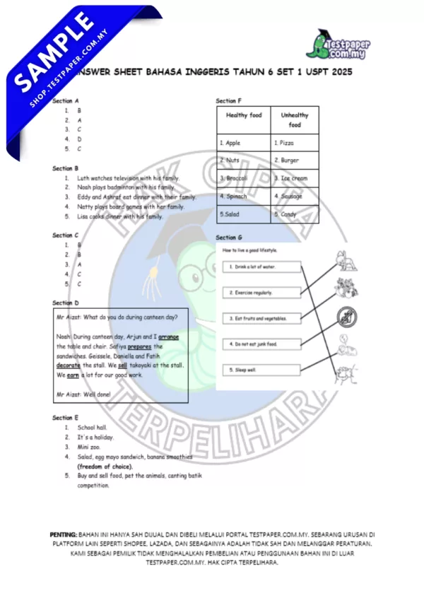 Koleksi Ujian Bahasa Inggeris PPKI Tahun 6 2025-2026 Pertengahan Tahun Ada Dalam PDF Serta Word