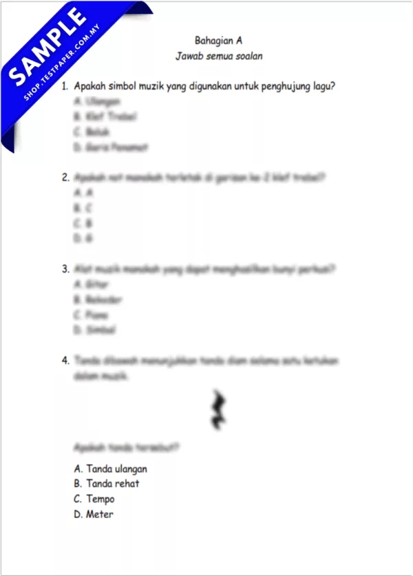 Bahan Ujian Muzik Tahun 4 Pertengahan Tahun 2025-2026 USPT Dengan Susunan JSU