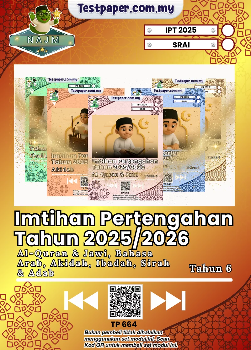 Koleksi Soalan Tahun 6 SRAI Perak Pertengahan Tahun 2025 Disediakan Word dan PDF