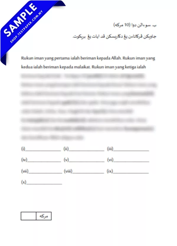 Latihan Soalan SRA Selangor Jawi Imlak Tahun 4 2025 Pertengahan Tahun Format PDF & Word