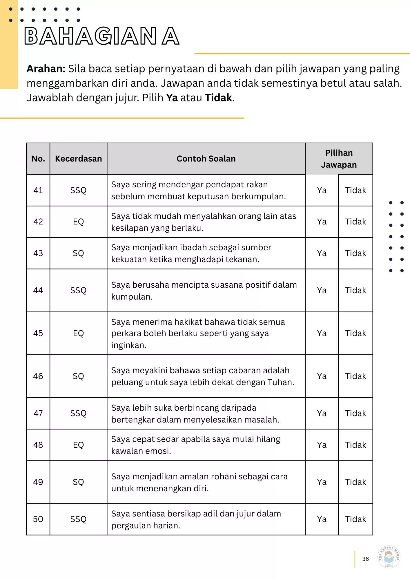 Contoh Soalan Bahagian A PKSK Tahun 6 - Tingkatan 1 Kemasukan SBP , MRSM dan SMKA 4 Contoh Soalan Bahagian A PKSK Tahun 6 - Tingkatan 1 Kemasukan SBP , MRSM dan SMKA