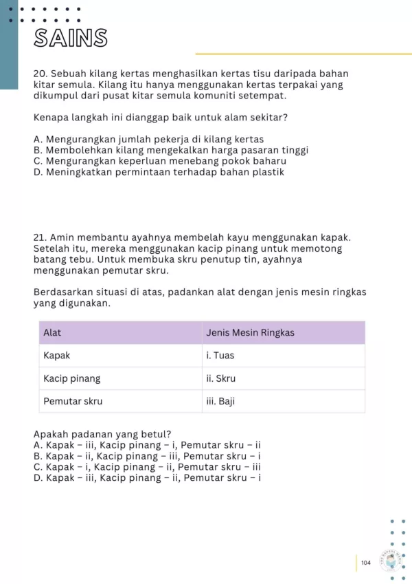 Rujukan Soalan PKSK Tingkatan 1 2025 Terkini
